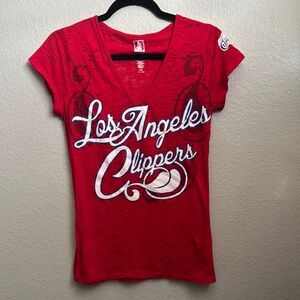 NBA Red Los Angeles Clippers Fitted Short Sleeve Tee